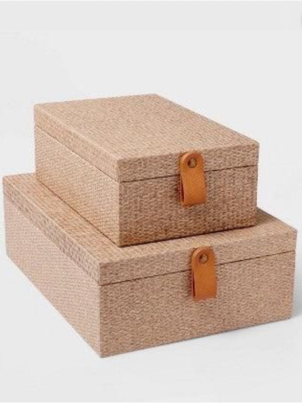 NEW Threshold Woven Storage Box Set Natural Tan set of 2 no offers